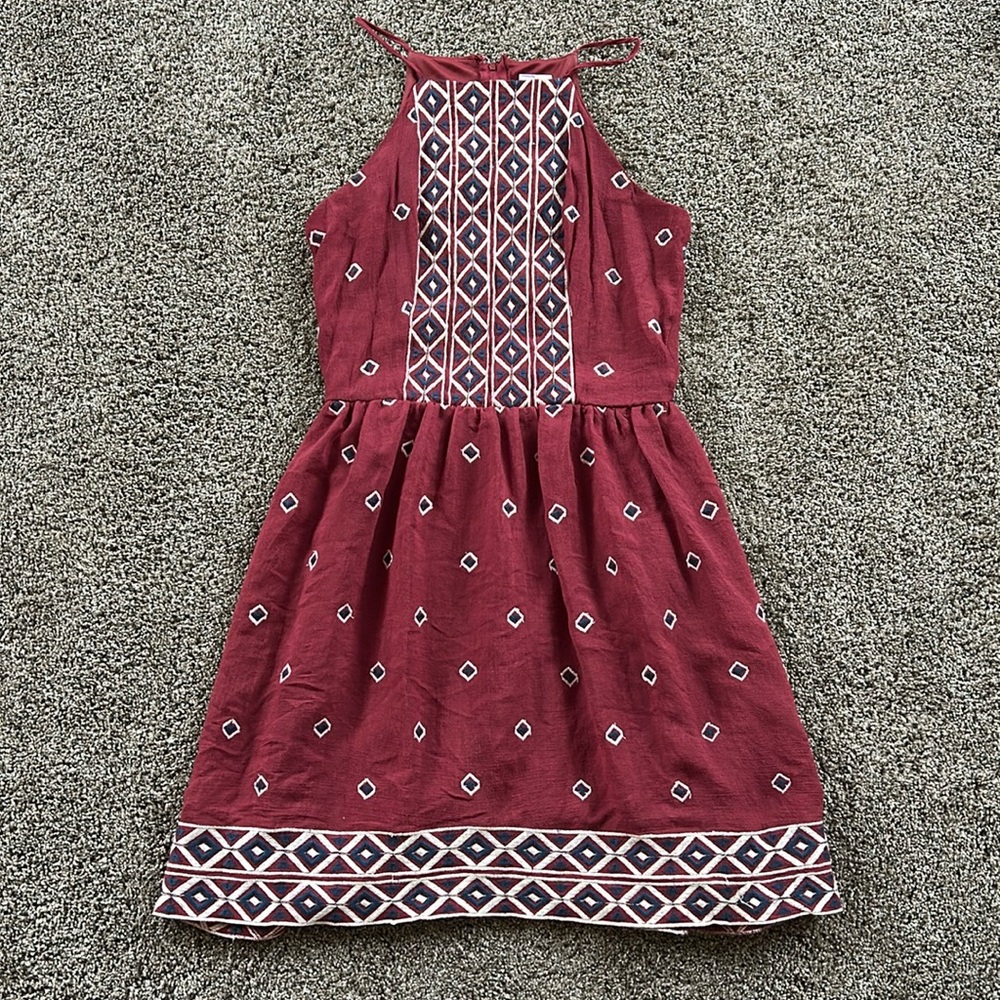 Alya Francesca’s Red Embroidered Dress Size xs